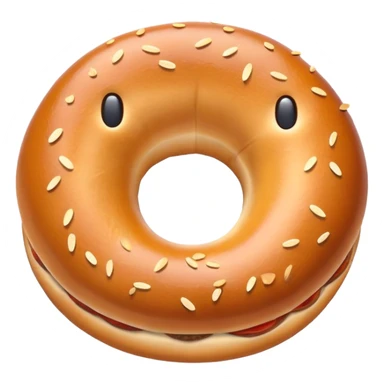 Smiling sausage bagel sticker