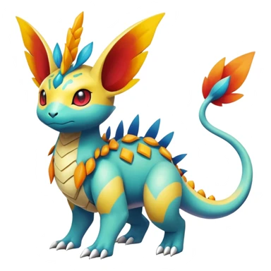 exotic fantasy-creature-Fakémon-Pokémon, full body, with random markings sticker