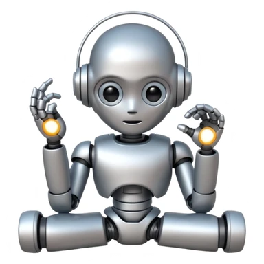 cute robot doing a thinking pose sticker