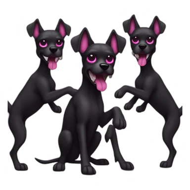 Evil three headed dog black and pink sticker
