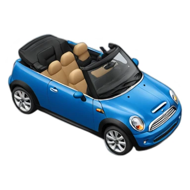 blue convertible mini cooper sticker