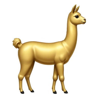 A small golden llama silhouette sticker