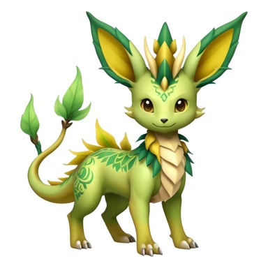 Fancy Dragon-type Fakémon-Leafeon full body sticker