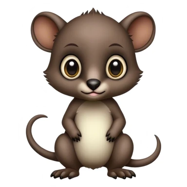 Adorable dark baby edgy animal-hybrid full body, big Eyes, marsupial  sticker
