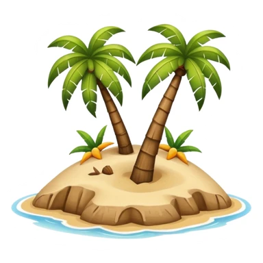 island with a coconut tree and beach sticker