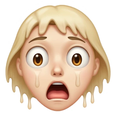 shocked face with sweat dripping, expressive and clear sticker