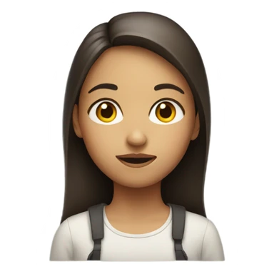 girl looking to the side with head facing forward  sticker