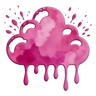 Realistic, watercolor, month February title splatter ìn pinks  sticker