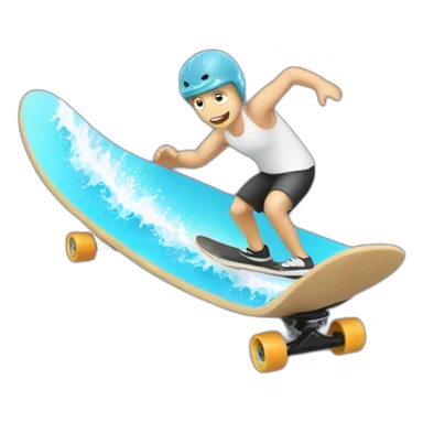 white dude surfing a wave on a skate board sticker