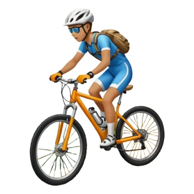 Bicicleta downhill , ciclista montado, montaña sticker