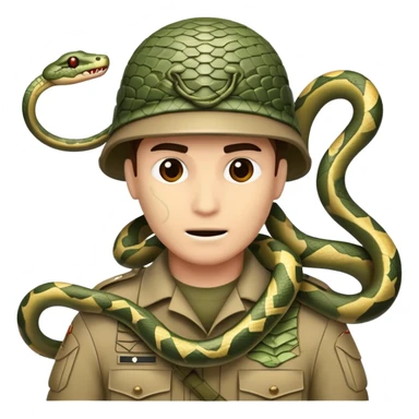 war soldier covered in snakes sticker