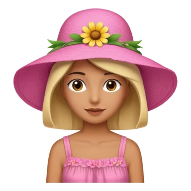 only a pink summer with flower hat sticker