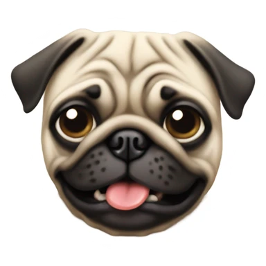 Ugly pug eating slop sticker