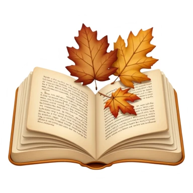 beige autumn open book with leaves on it sticker
