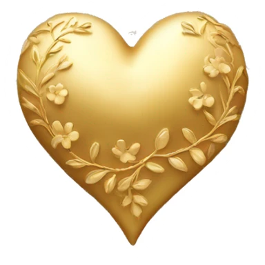 Golden heart with a floral pattern on it  sticker
