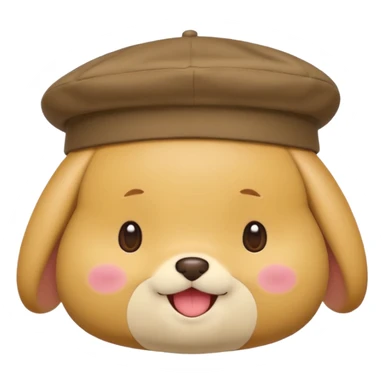 Pompompurin with a beret kawaii expression sticker