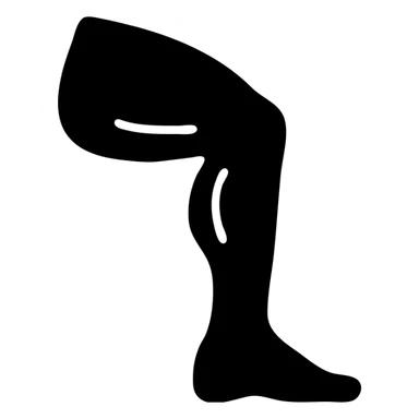 muscular left leg, simplified, bold lines, minimal color, modern icon sticker