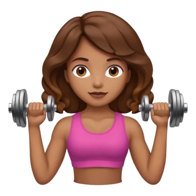 Brown wavy girl with dumbells in her hands sticker