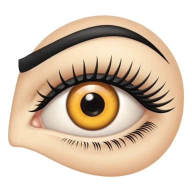 eye with long curved lashes sticker