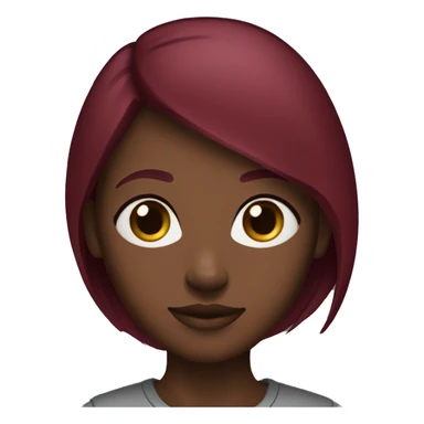 burgundy straight haired dark skinned girl with small eyes sticker