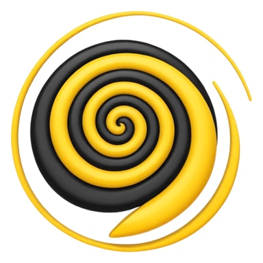 Scribble with black scribble and yellow spiral sticker