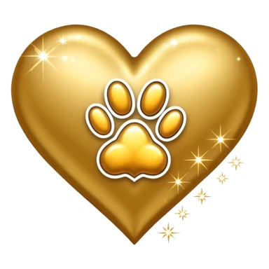 heart with a paw print and a sparkle trail sticker