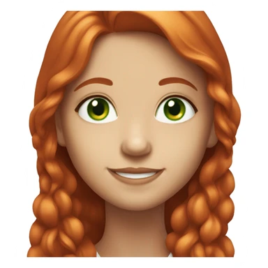 Smiling girl with long red hair and green eyes sticker