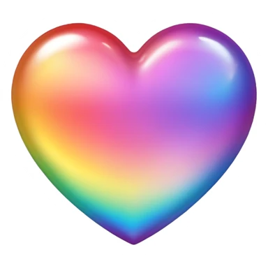 heart with a rainbow shimmer fill sticker