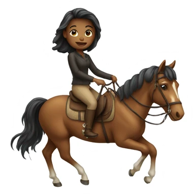 Girl  riding a horse sticker