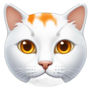 white cat with big orange stains in his head sticker