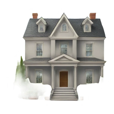 A very large house with the front door open so you can see inside  sticker