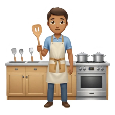 man cooking in a kitchen full body sticker