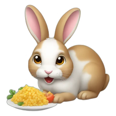 Bunny eating sticker
