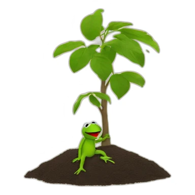Kermit planting a tree sticker
