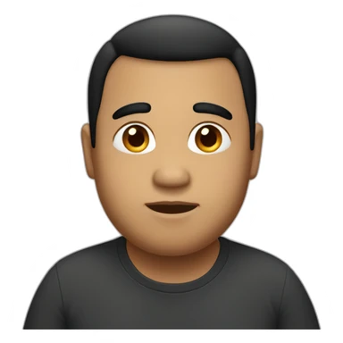 Brown somewhat fat boy with black straight hair sticker