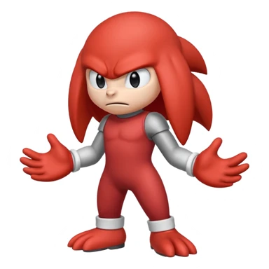 Sonic the hedgehogs friend knuckles a red animal with peach arms and white gloves sticker