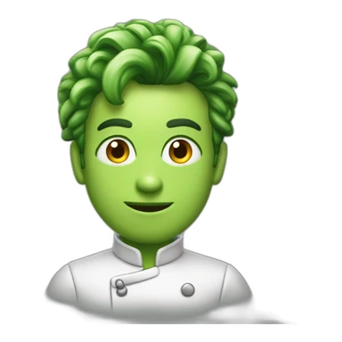 Um monstrinho verde cozinheiro sticker