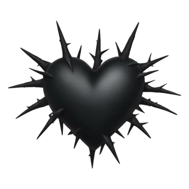 black heart with thorns sticker