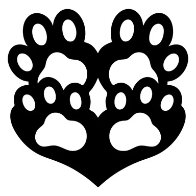 Make the two big puppy paw prints black, keep the heart shape in the center, and remove the background. sticker