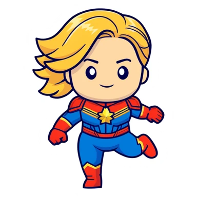 Captain Marvel superhero sticker