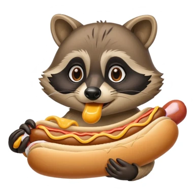 Raccoon eating a glizzy  sticker