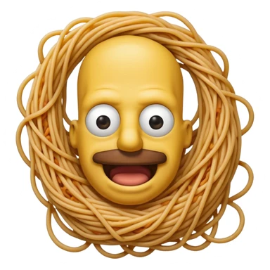 Homer Simpson spaghetti face  sticker