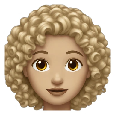 White skin curly dark blonde hair brown eyes sticker