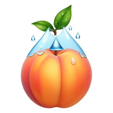 Peach with water sticker