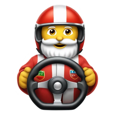 Santa driving a formula 1 race car sticker