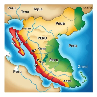 Map of Peru sticker