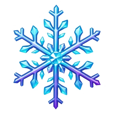 cyan and purple snowflake glitter sticker