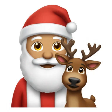 Santa with his reindeer  sticker