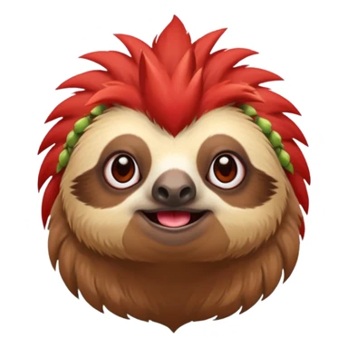 sloth with a red mohawk sticker