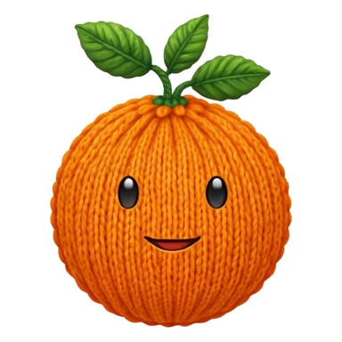 knitted fruit orange  sticker